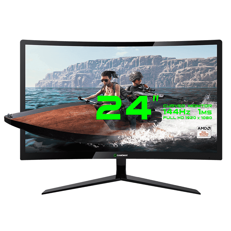 Gamemax - Monitor GAMEMAX 27 Preto Plano 144Hz 1440P 1ms