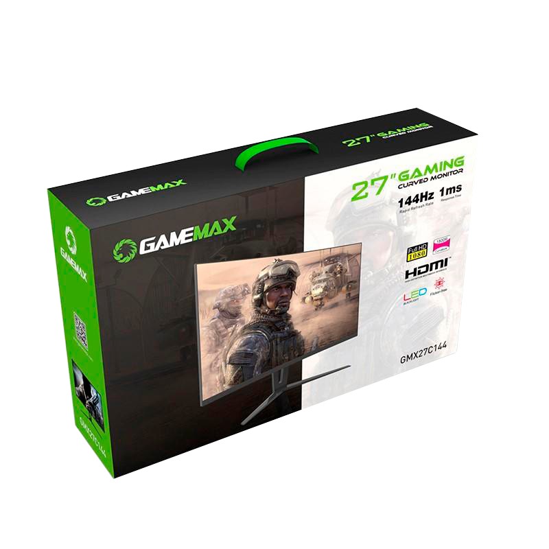 Gamemax - Monitor GAMEMAX 27 Preto Plano 144Hz 1440P 1ms