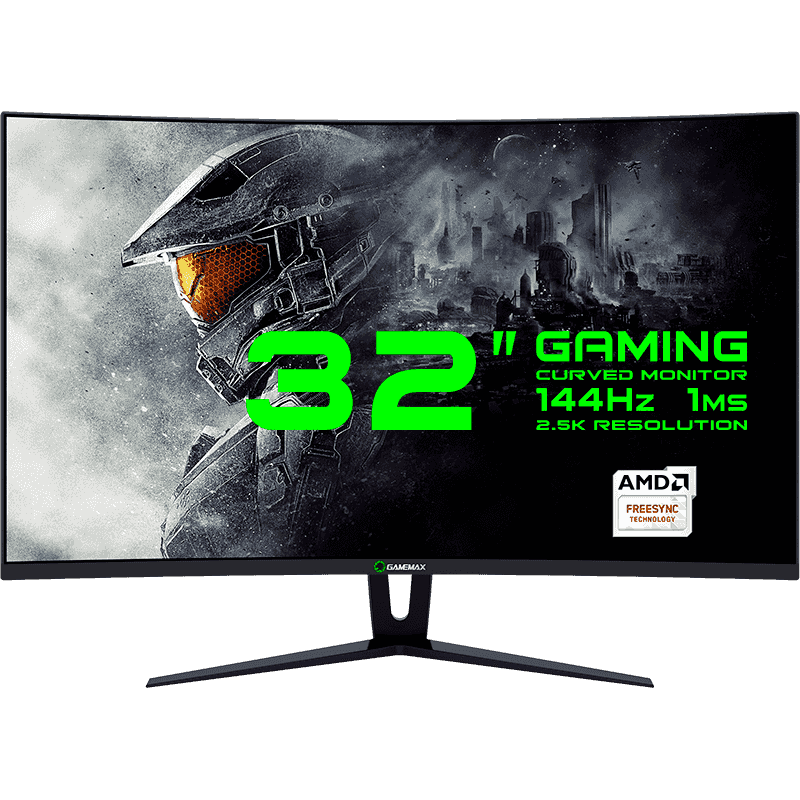 Monitor Gamer GAMEMAX 32 Preto LED Curvado 165Hz 1Ms WQHD 2560x1440  GMX32C165Q - CARAGUA INFORMATICA