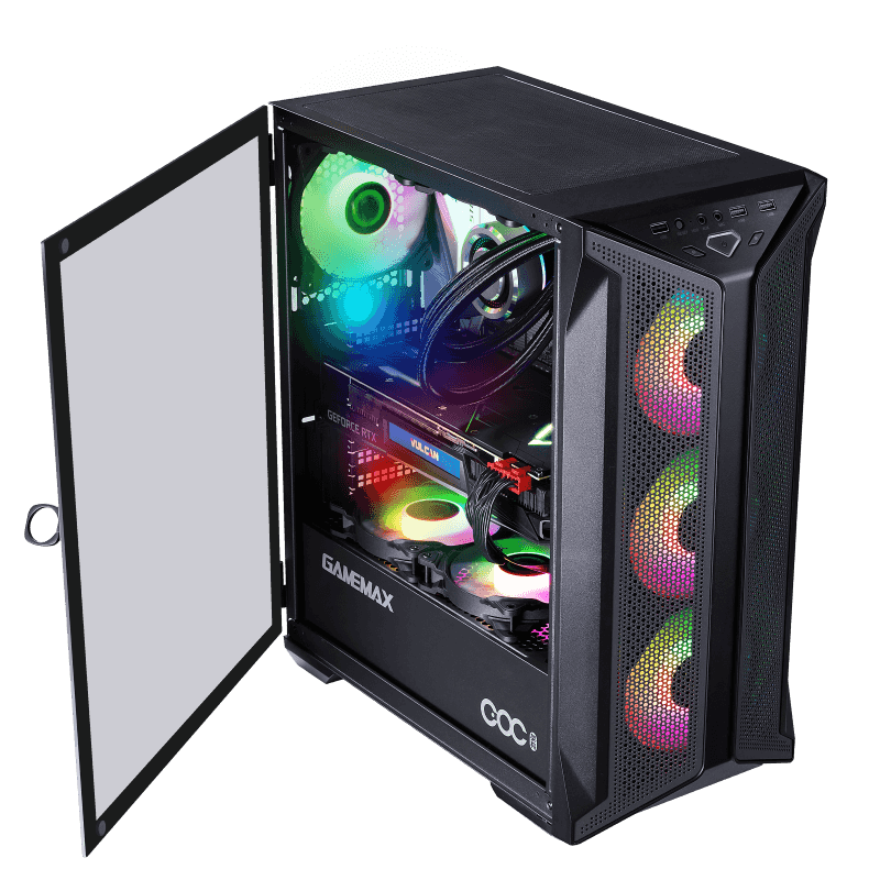 GABINETE GAMEMAX BRUFEN C1 COC PRETO • JG Loja